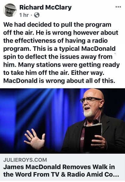 What happened to walk in the word on moody radio James Macdonald Removes Walk In The Word From Tv Radio Amid Controversy The Roys Report