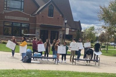Cornerstone students protest