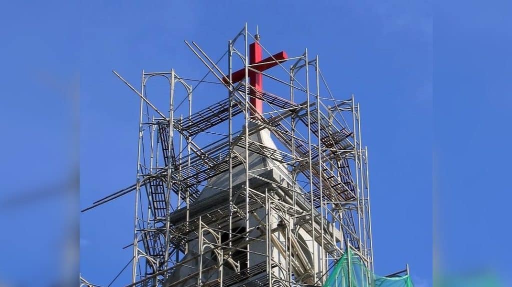 church steeple deconstruction