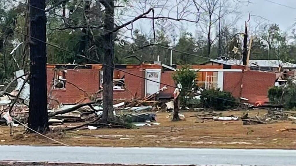 tornado destroyed wrecked home