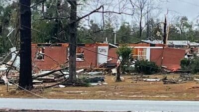tornado destroyed wrecked home