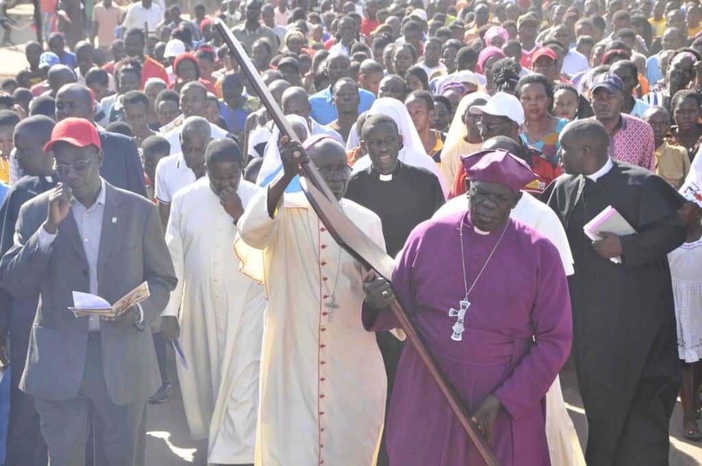 procession easter cross uganda
