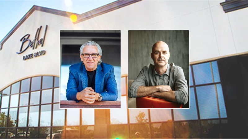 Bill Johnson (left) and Ben Armstrong at Bethel Church. Armstrong has been placed on administrative leave following clergy sexual abuse allegations from a former student.