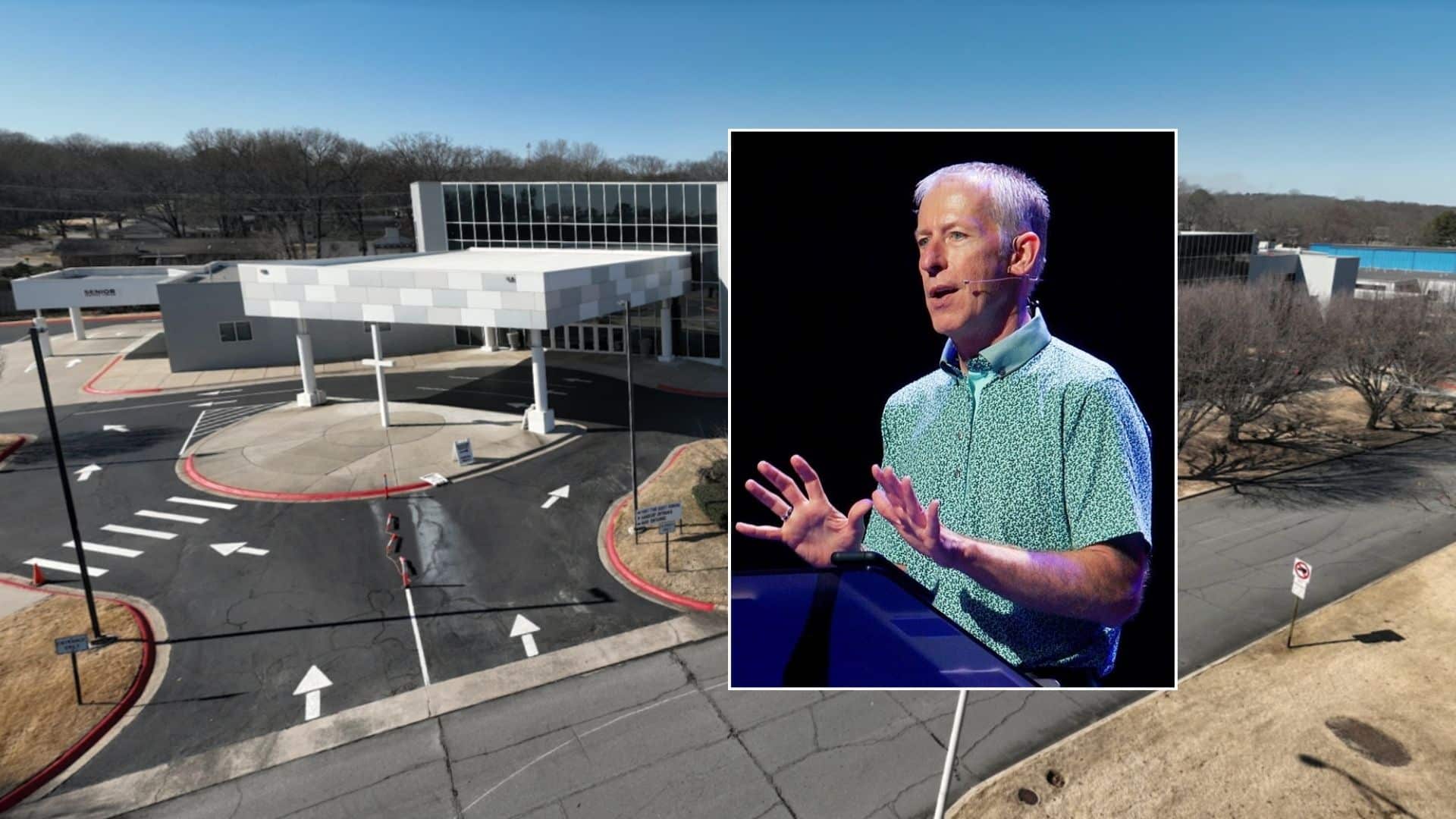 Pastor Rod Loy preaching at First Assembly of God in North Little Rock, Arkansas